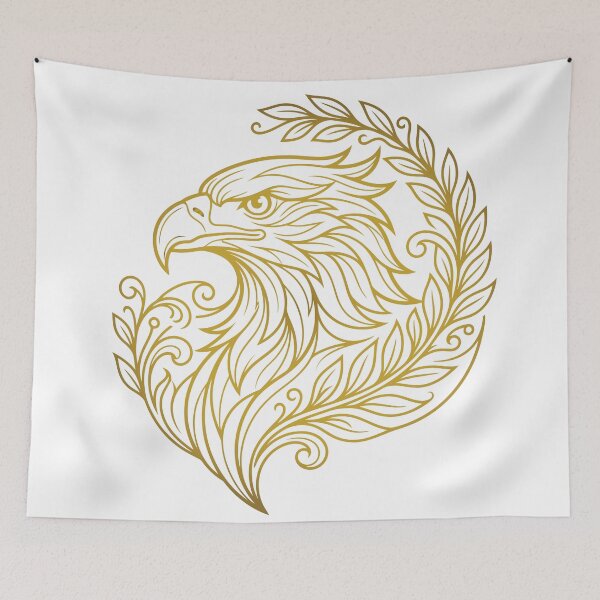 Item preview, Majestic Eagle Botanical Wreath Line Art Illustration designed and sold by ZUMERI.