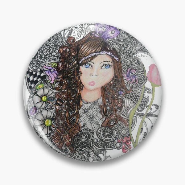 Item preview, Zentangle Flower Girl designed and sold by LorieFossaArt.