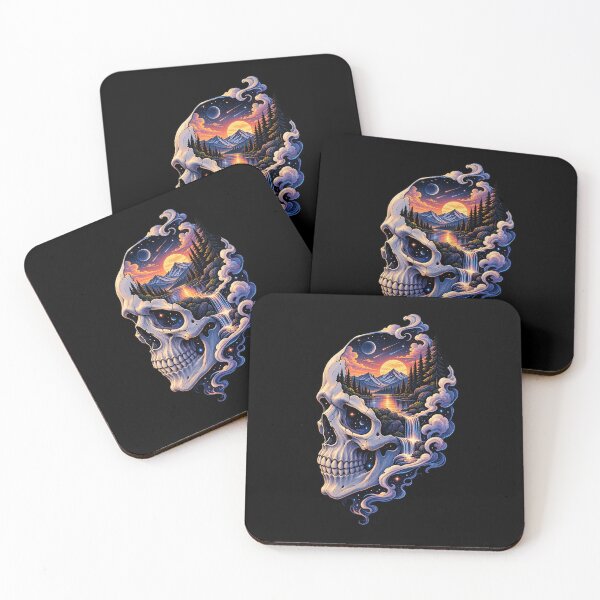 Item preview, Cosmic Skull Mountain - Surreal Nature & Space Art designed and sold by VibeNestStudio-.