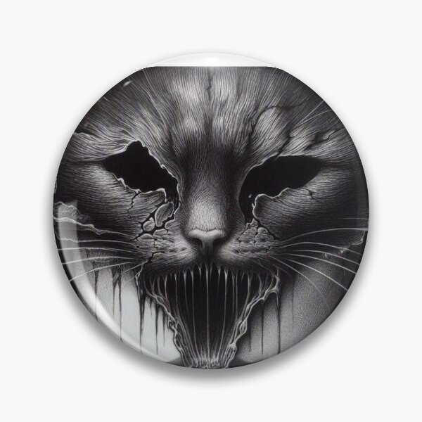 Item preview, Gothic Cat Mask Portrait Dark Horror Girl Pencil Art designed and sold by LujziWorld.