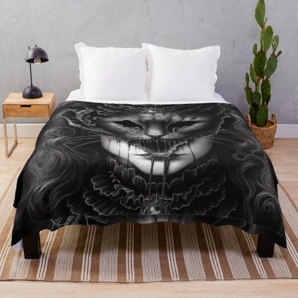 Item preview, Gothic Cat Mask Portrait Dark Horror Girl Pencil Art designed and sold by LujziWorld.
