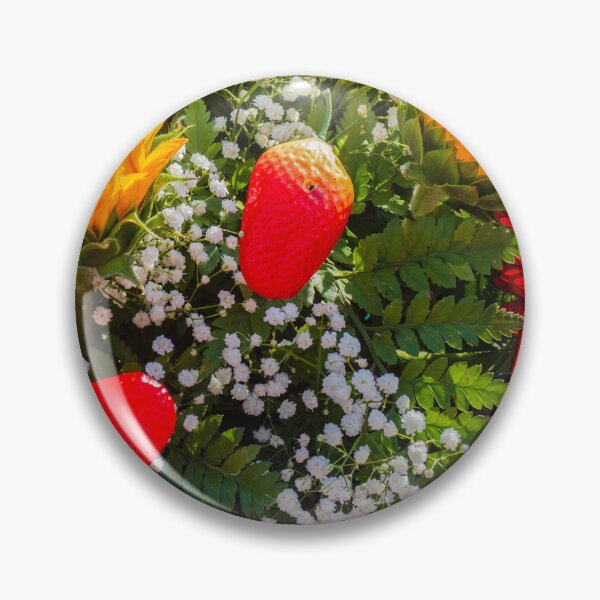 Item preview, Colorful Bouquet With Sunflowers, Red Gerbera And Strawberries Nestled Among Baby's Breath And Greenery designed and sold by Nmallia.