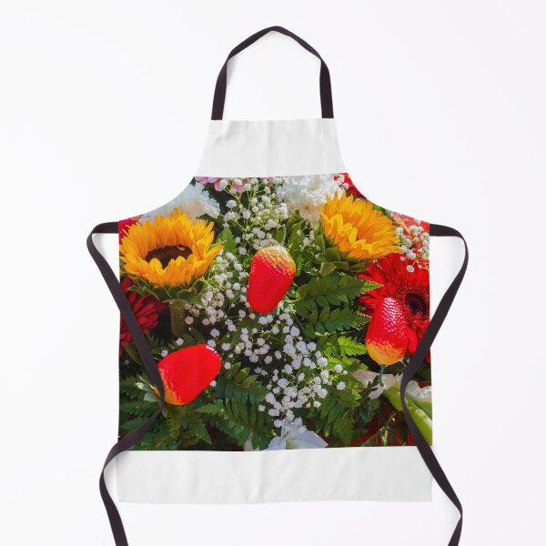 Item preview, Colorful Bouquet With Sunflowers, Red Gerbera And Strawberries Nestled Among Baby's Breath And Greenery designed and sold by Nmallia.