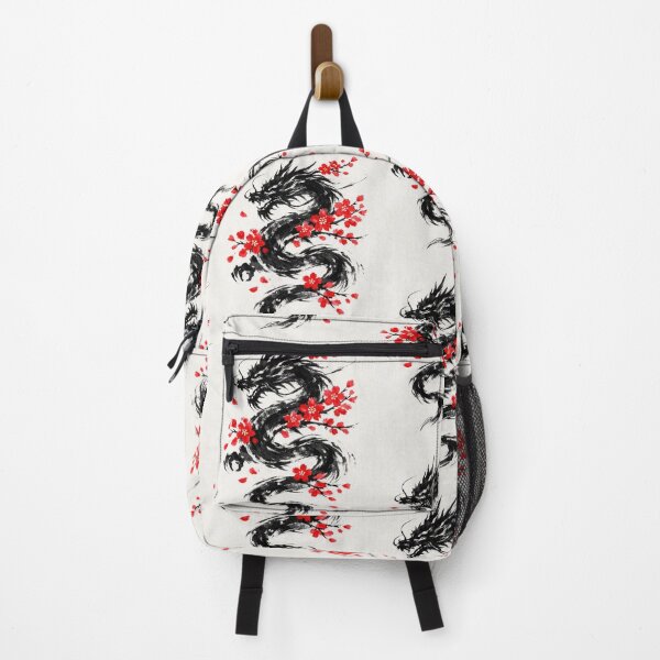 Item preview, Mystic Black Ink Dragon and Red Sakura Blossoms designed and sold by Ink-verse-.