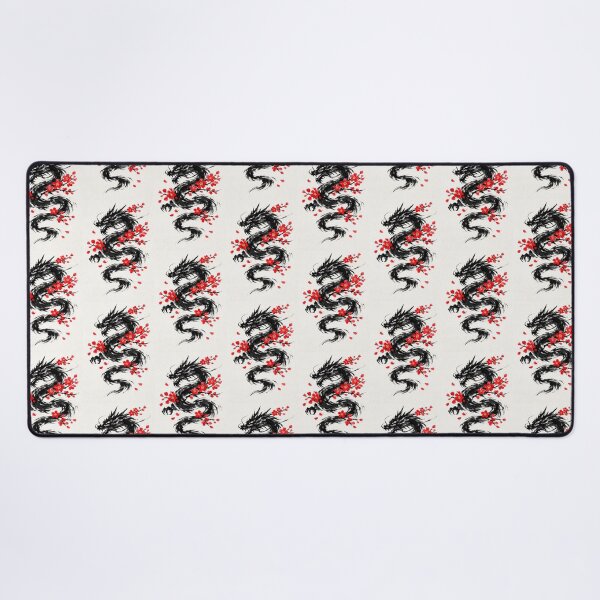 Item preview, Mystic Black Ink Dragon and Red Sakura Blossoms designed and sold by Ink-verse-.