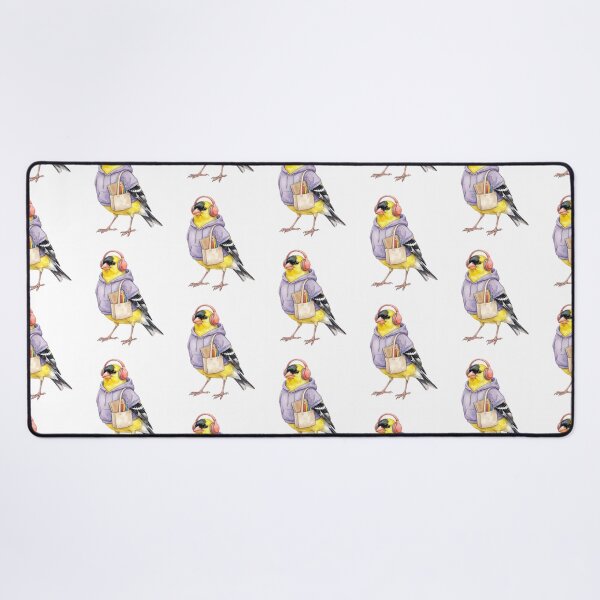 Item preview, Goldfinch Student in Hoodie with Headphones designed and sold by Roy & Tiffany.