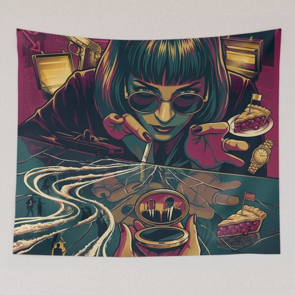Item preview, Pulp Fiction Fan Art Original Custom Vintage Movie Poster Wall Tee Design designed and sold by Cool Robot Bro..