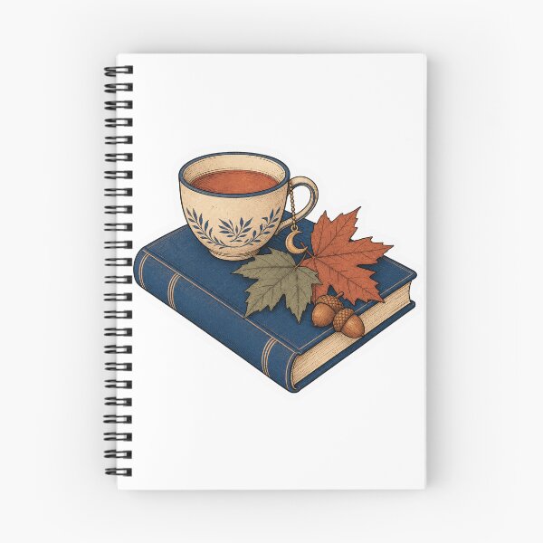 Item preview, Bookish Autumn Tea Maple Leaves and Cozy Reading Illustration designed and sold by maouriworld.