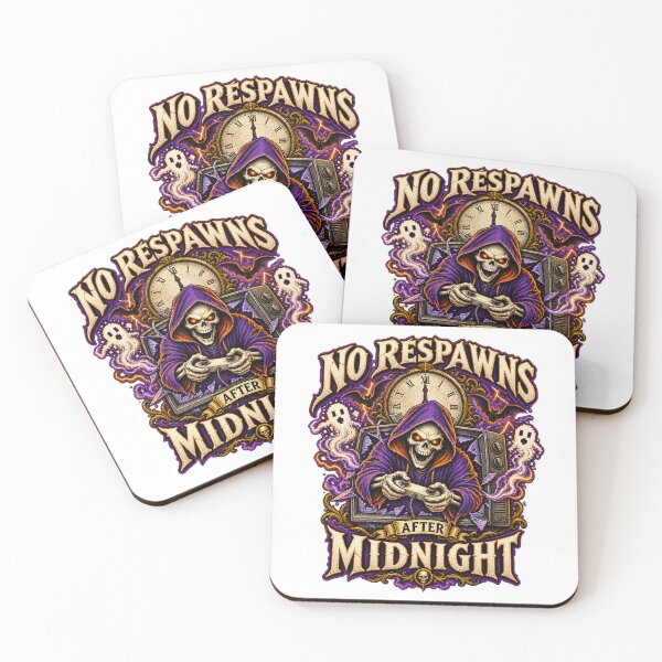 Item preview, No Respawns After Midnight – Funny Halloween Gamer Skeleton Design designed and sold by FZ Designs.