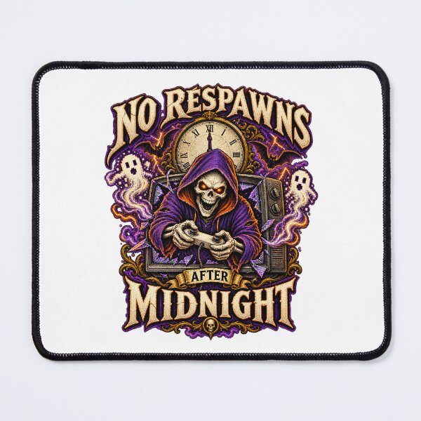 Item preview, No Respawns After Midnight – Funny Halloween Gamer Skeleton Design designed and sold by FZ Designs.