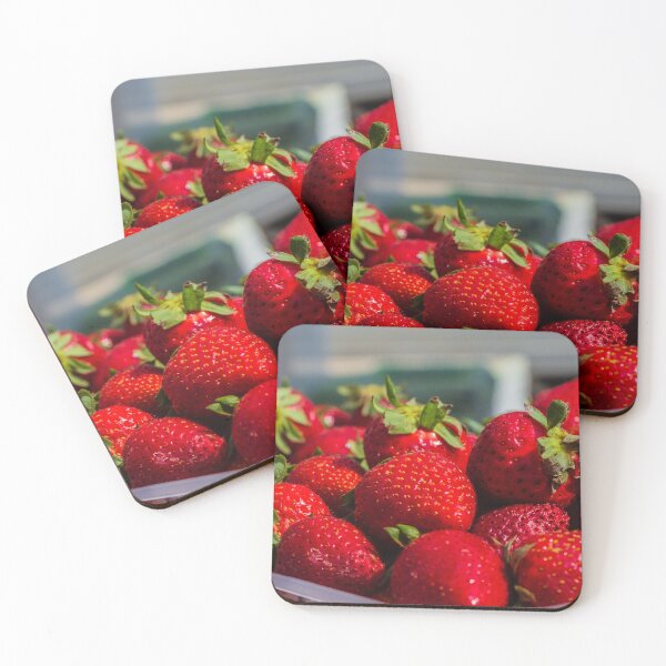 Item preview, Fresh Red Strawberries Close-Up Pile of Ripe Fruit With Green Leaves for Summer Snacks designed and sold by Nmallia.