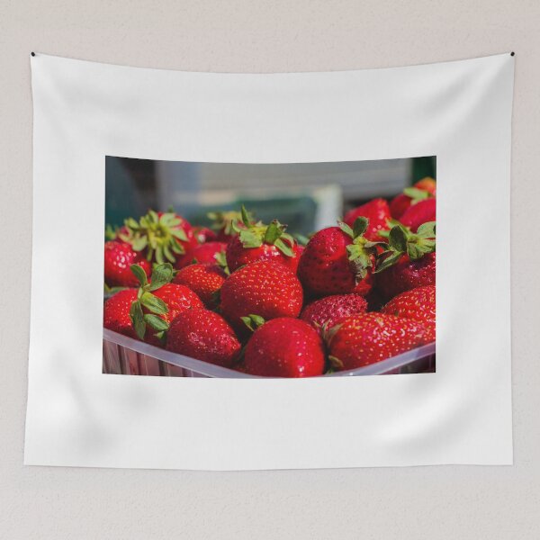 Item preview, Fresh Red Strawberries Close-Up Pile of Ripe Fruit With Green Leaves for Summer Snacks designed and sold by Nmallia.