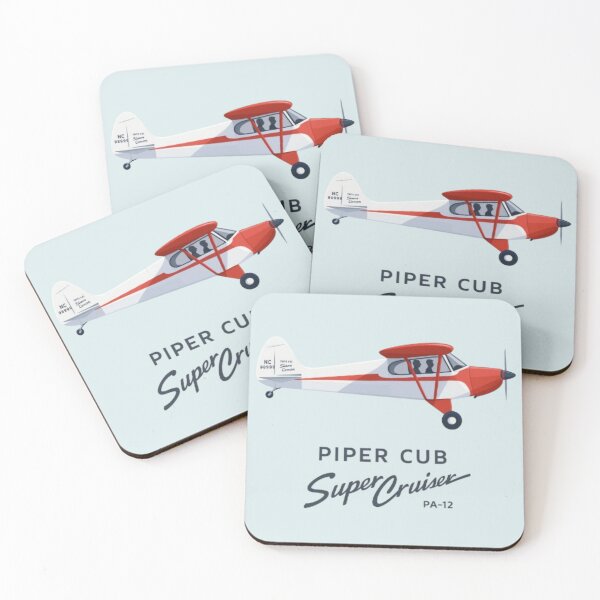 Item preview, piper cub super cruiser pa-12 red plane designed and sold by PilotandPlane.