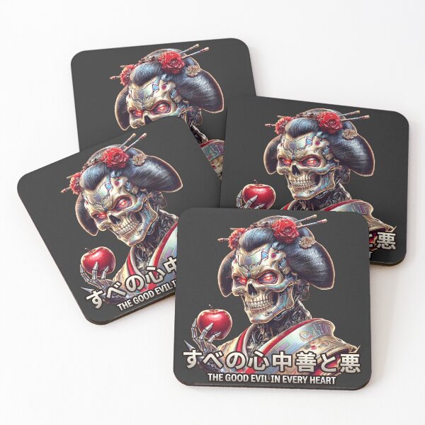 Item preview, Cybernetic Geisha Skull Holding Apple designed and sold by Voodoo Store Paranormal Collections.