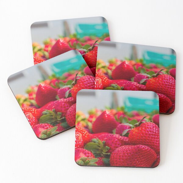 Item preview, Fresh Red Strawberries Close-Up Pile of Ripe Fruit With Green Leaves for Summer Snacks designed and sold by Nmallia.
