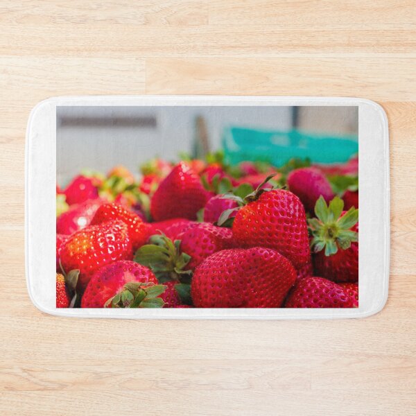 Item preview, Fresh Red Strawberries Close-Up Pile of Ripe Fruit With Green Leaves for Summer Snacks designed and sold by Nmallia.