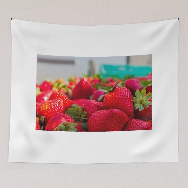 Item preview, Fresh Red Strawberries Close-Up Pile of Ripe Fruit With Green Leaves for Summer Snacks designed and sold by Nmallia.
