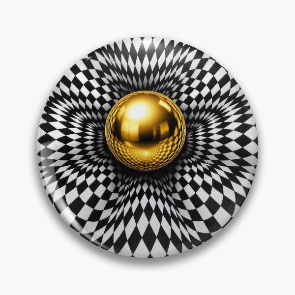 Item preview, Golden Sphere Hypnotic Optical Illusion Art designed and sold by Ink-verse-.