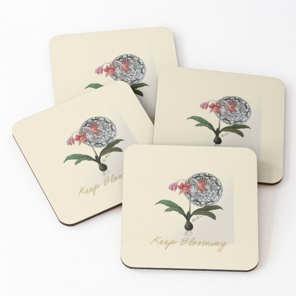Item preview, Keep Blooming – Red Amaryllis with Zentangle Mandala designed and sold by LorieFossaArt.