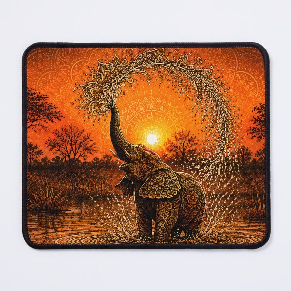 Item preview, Elephant Mandala Art | Ornamental Elephant Sunset Mandala | Sacred Geometry Animal Artwork | Spiritual Nature Wall Art designed and sold by suryabumblee.