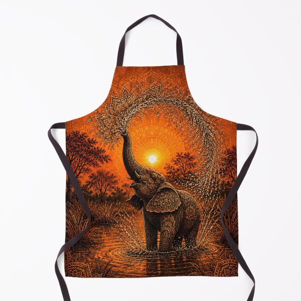 Item preview, Elephant Mandala Art | Ornamental Elephant Sunset Mandala | Sacred Geometry Animal Artwork | Spiritual Nature Wall Art designed and sold by suryabumblee.