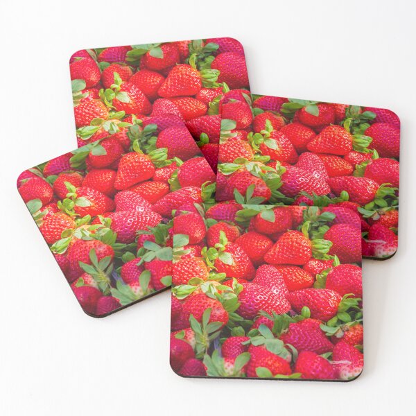 Item preview, Fresh Red Strawberries Close-Up Pile of Ripe Fruit With Green Leaves for Summer Snacks designed and sold by Nmallia.