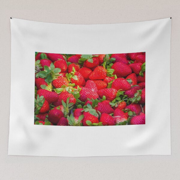 Item preview, Fresh Red Strawberries Close-Up Pile of Ripe Fruit With Green Leaves for Summer Snacks designed and sold by Nmallia.