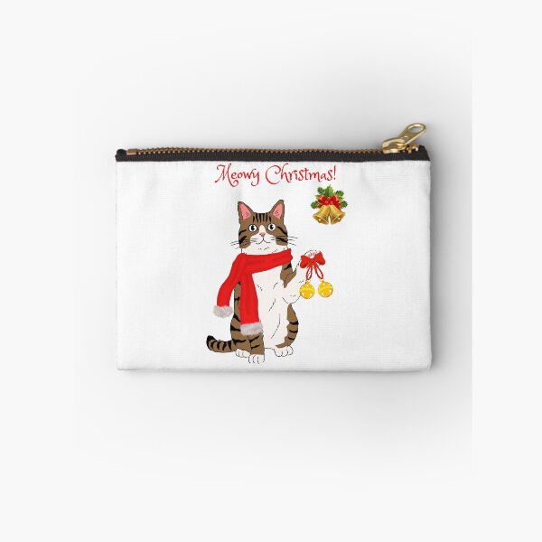 Item preview, Meowy Christmas Brown Tabby Cat with Jingle Bells designed and sold by MYCatStuff.