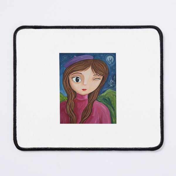 Item preview, Cute Winking Girl Acrylic Portrait Art designed and sold by SofiaByCruti.