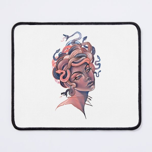 Item preview, Coral and blue Medusa portrait Lightweight Sweatshirt designed and sold by BluetApparelCA.