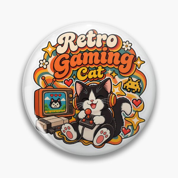 Item preview, Retro Gaming Cat 70s Aesthetic designed and sold by Retro Whiskers.