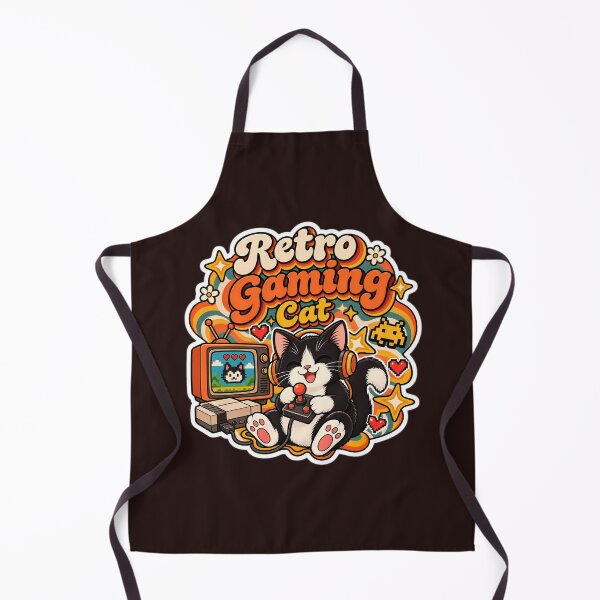 Item preview, Retro Gaming Cat 70s Aesthetic designed and sold by Stickers Hub HUB.