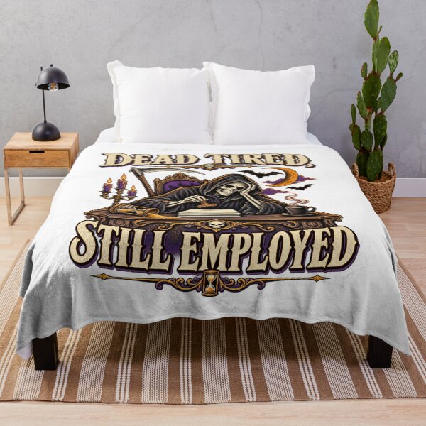 Item preview, Dead Tired Still Employed – Funny Halloween Office Skeleton Design designed and sold by FZ Designs.