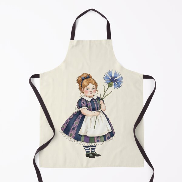 Item preview, Vintage Watercolor Girl with Blue Cornflower - Classic Storybook Illustration designed and sold by Pasteltone.