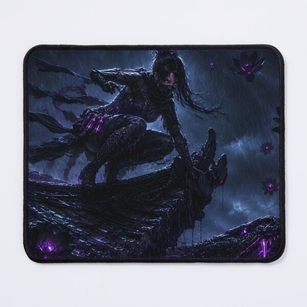 Item preview, Kunoichi Black Lotus Ninja Dark Fantasy Art designed and sold by MouradStudio.