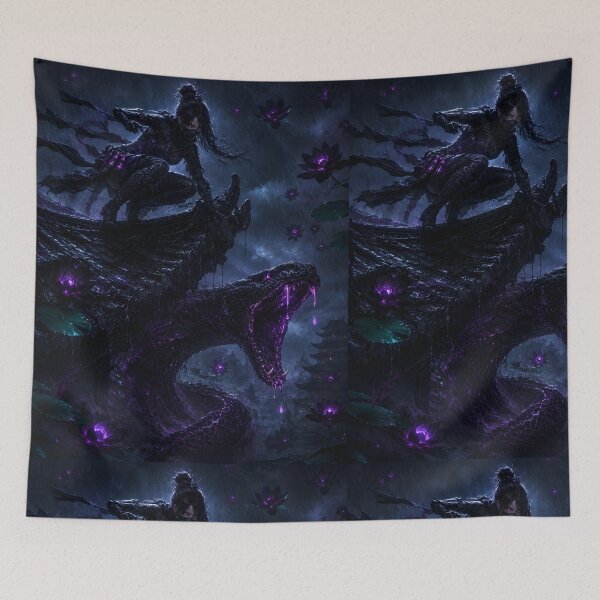 Item preview, Kunoichi Black Lotus Ninja Dark Fantasy Art designed and sold by MouradStudio.