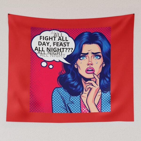 Item preview, Pop-Art Parody Fight Feast designed and sold by C ON V E RS A T I O N~PE A C E ™.