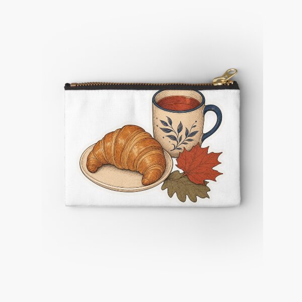 Item preview, Cozy Autumn Bakery Croissant, Tea and Fall Leaves designed and sold by maouriworld.