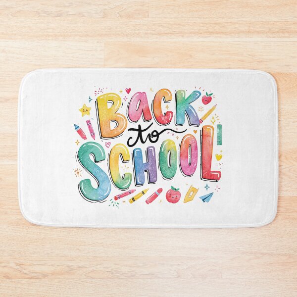 Item preview, Back to School Rainbow Watercolor Typography – Cute School Supplies designed and sold by Ramona-Gliga.