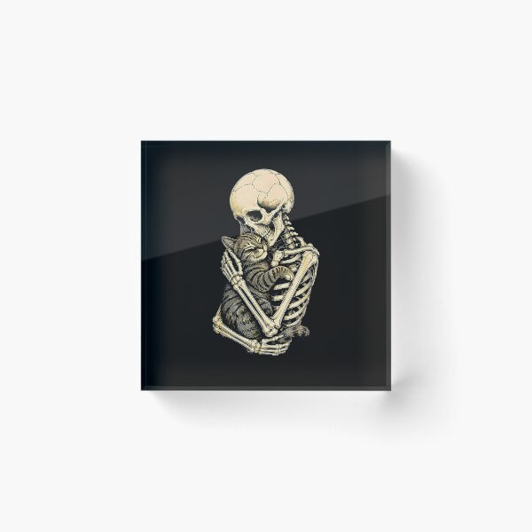 Item preview, The Lovers Tarot Card Skeleton Hugging Cat designed and sold by Rahamkshop.