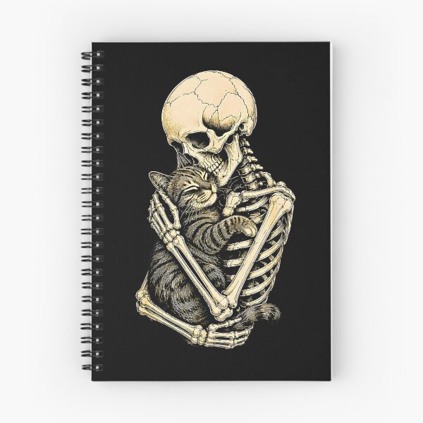 Item preview, The Lovers Tarot Card Skeleton Hugging Cat designed and sold by Rahamkshop.
