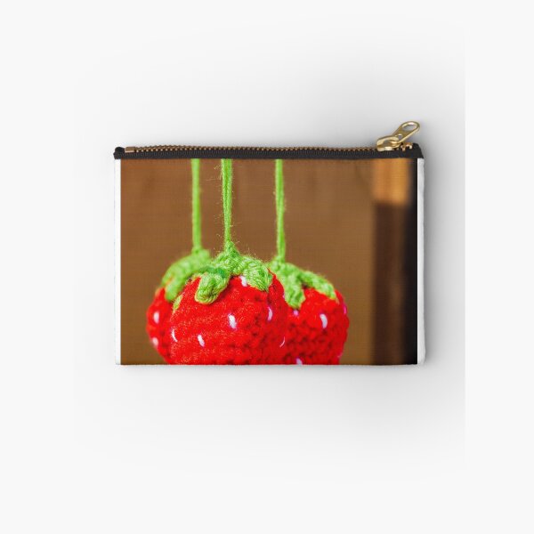 Item preview, Handmade Crochet Strawberry Ornaments Hanging Red Yarn Decorations With Green Stems For Home Or Market Display designed and sold by Nmallia.