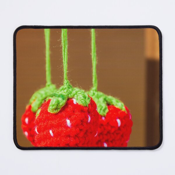 Item preview, Handmade Crochet Strawberry Ornaments Hanging Red Yarn Decorations With Green Stems For Home Or Market Display designed and sold by Nmallia.