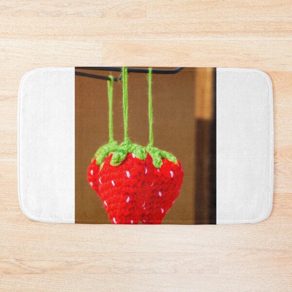Item preview, Handmade Crochet Strawberry Ornaments Hanging Red Yarn Decorations With Green Stems For Home Or Market Display designed and sold by Nmallia.