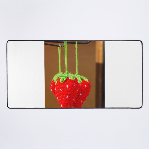 Item preview, Handmade Crochet Strawberry Ornaments Hanging Red Yarn Decorations With Green Stems For Home Or Market Display designed and sold by Nmallia.