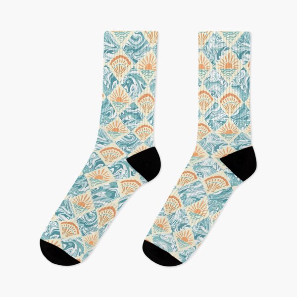 Item preview, Vintage Coastal Shell Sunset Pattern designed and sold by DreamyLayer.