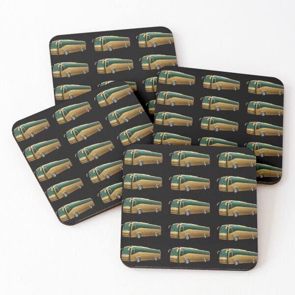 Item preview, Gold Bus emerald glass car designed and sold by C3R0.