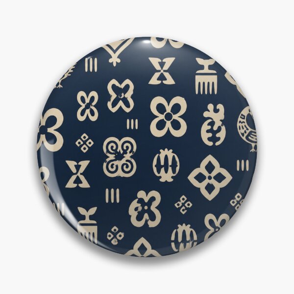 Item preview, Ghanaian Adinkra Inspired Pattern,Warm Blue & Cream African Heritage Design designed and sold by Right-UR.