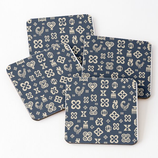 Item preview, Ghanaian Adinkra Inspired Pattern,Warm Blue & Cream African Heritage Design designed and sold by Right-UR.