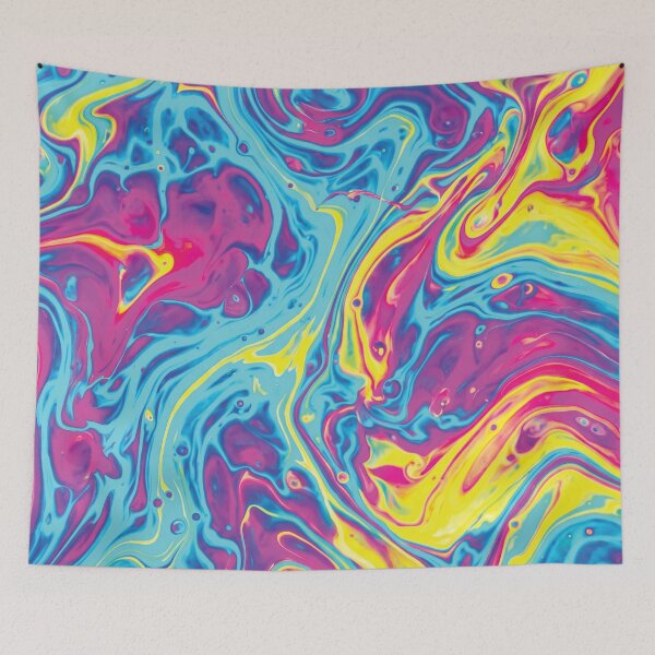 Item preview, Vibrant Psychedelic Fluid Paint Pour Abstract Art designed and sold by Designial.